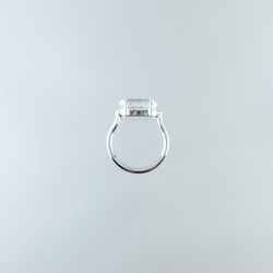 silver950リング　氷雨　ハーキマーダイヤモンド 4枚目の画像