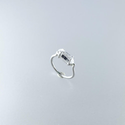 silver950リング　氷雨　ハーキマーダイヤモンド 5枚目の画像