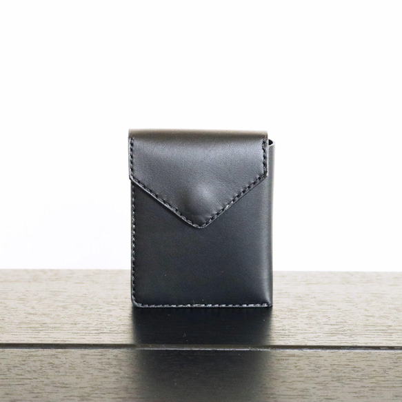 お財布をスマートに持ち歩ける、 コンパクトウォレット / ブラック（オイル） 9枚目の画像
