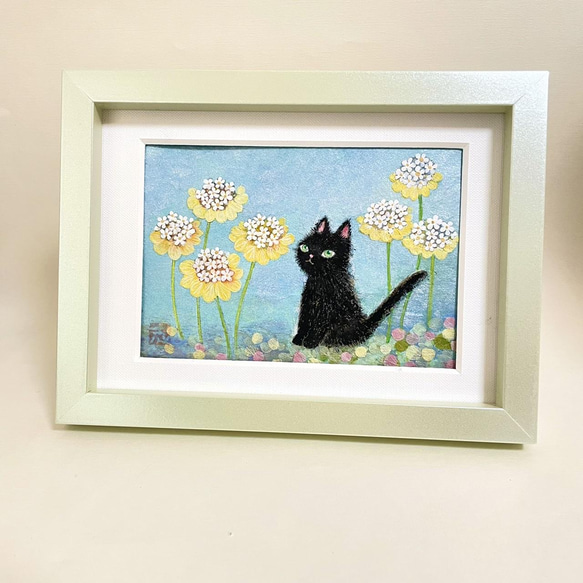 花と黒猫 (原画) 1枚目の画像