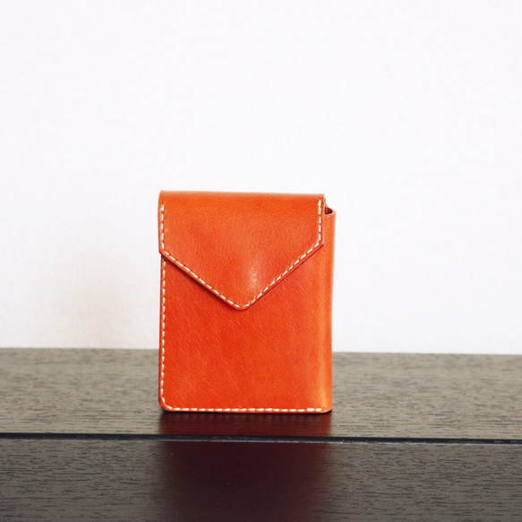 お財布をスマートに持ち歩ける、 コンパクトウォレット / オレンジ（オイル） 8枚目の画像