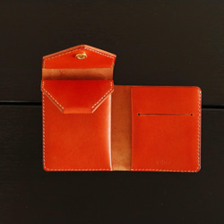 お財布をスマートに持ち歩ける、 コンパクトウォレット / オレンジ（オイル） 5枚目の画像