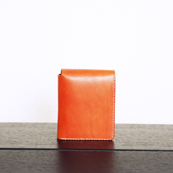 お財布をスマートに持ち歩ける、 コンパクトウォレット / オレンジ（オイル） 3枚目の画像