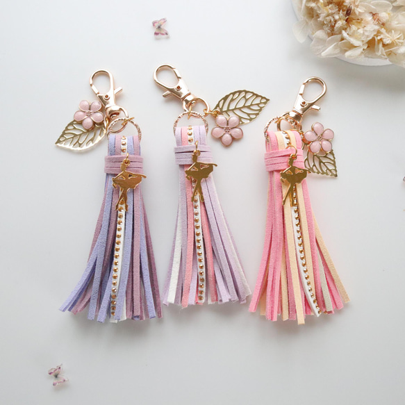 バレエ タッセル チャーム ☆桜フラワー☆/キーホルダー/バッグ  