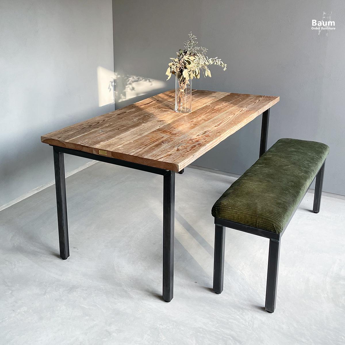 ＼送料無料／[Dining Table (IR_LG_D)]無垢材ダイニングテーブル サイズ選択 アイアン家具-14-