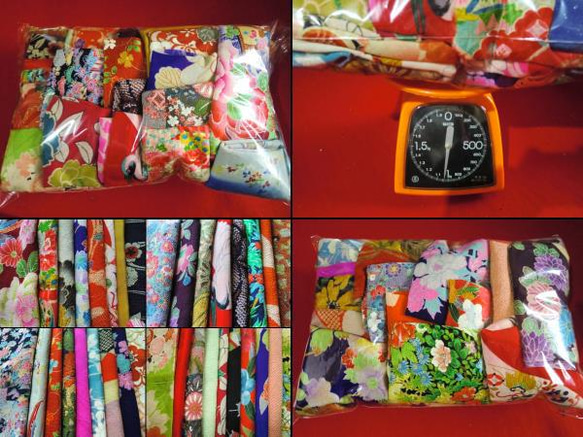 正絹縮緬はぎれ1㎏セット○吊るし飾り押絵ちりめん細工