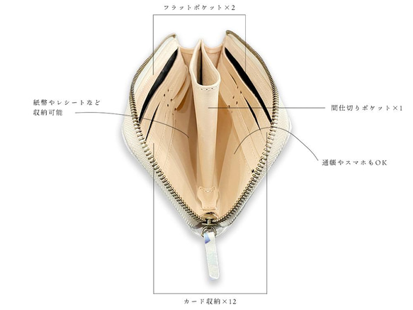 春季皮夾 L型超薄長版皮夾 華麗浮雕花葉新款 (UL220320) 第2張的照片