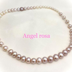 本真珠パステルカラーMix淡水パールネックレスA品 8〜8.5mm珠 40cm