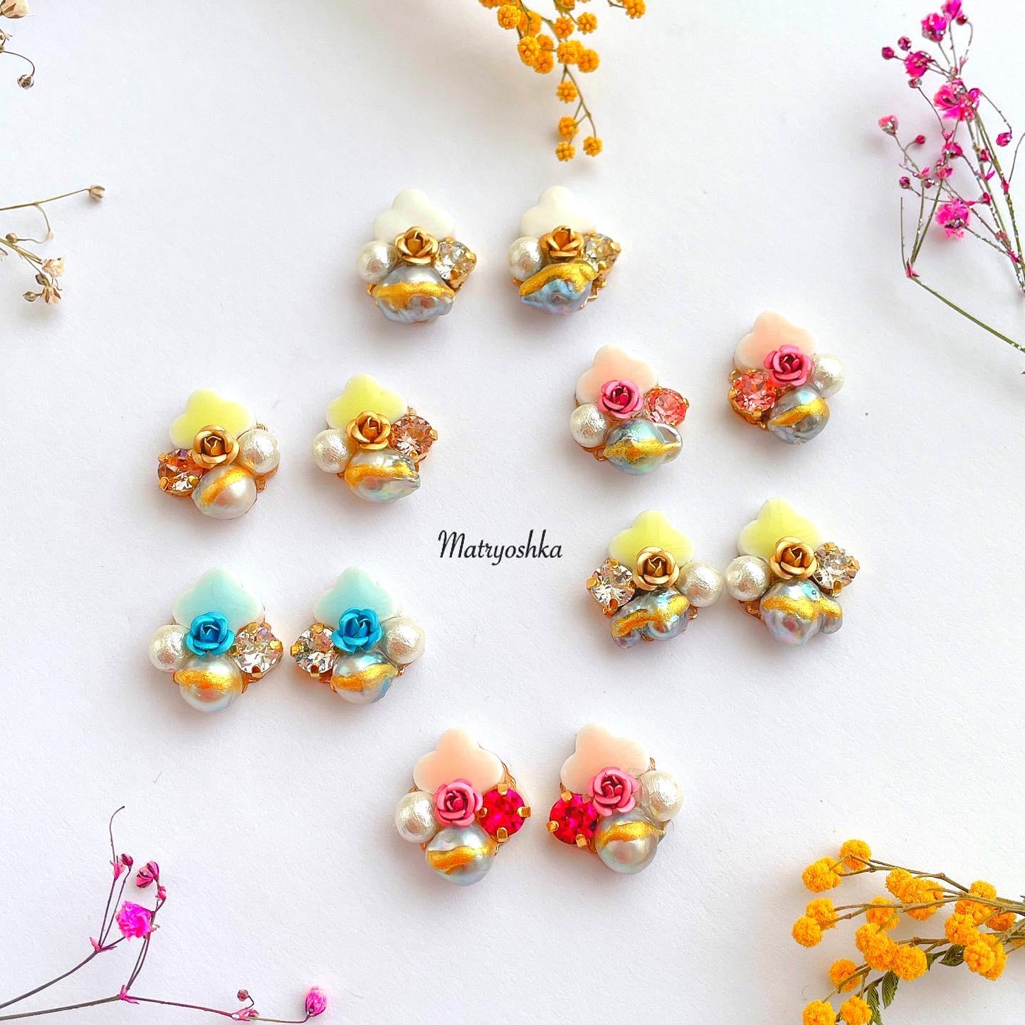 「ゴールドリング シャンデリアローズ バロックパール ビジューコレクション～ゴールドギフトボックス付き～