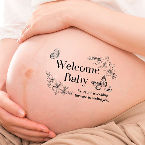d-1】マタニティフォトシール タトゥーシール 妊婦 赤ちゃん