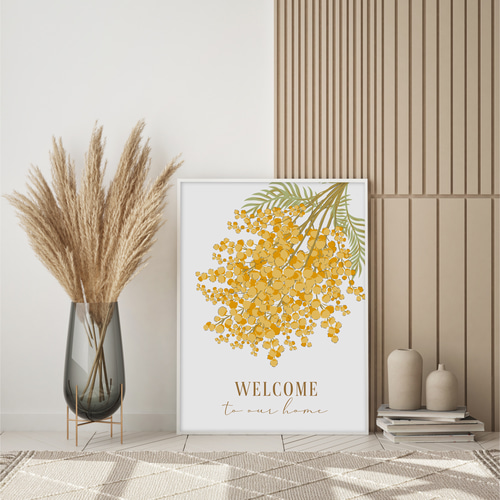 玄関 インテリアポスター おしゃれ モノトーン 北欧 / welcome