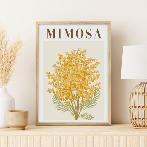 ミモザ アートポスター / 花のイラスト 写真・グラフィック MK design