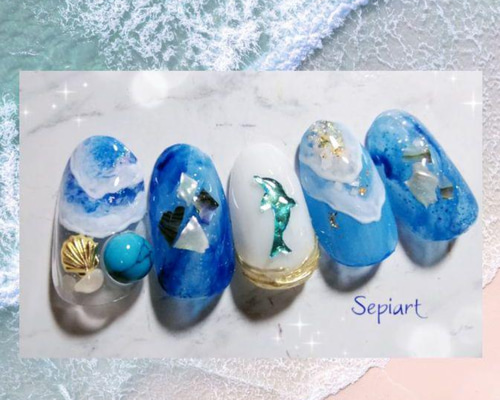 海♥ ネイルチップ no.018/no.021 【VS】 海♥ ネイルチップ no.018/no.021 【VS】 LA385☆おしゃれミラー