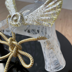 ガラスの兜飾り　飛翔（白）五月人形 端午の節句 レースガラス 10枚目の画像