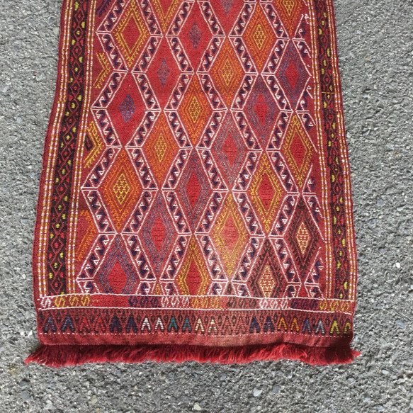 【送料無料】オールドキリム トルコ 手織り ヴィンテージ ラグ 92x56cm Small Size 2枚目の画像