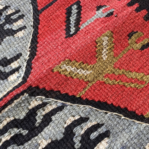 【送料無料】オールドキリム トルコ 手織り ヴィンテージ ラグ 91x60cm Small Size 4枚目の画像