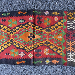 【送料無料】オールドキリム トルコ 手織り ヴィンテージ ラグ 87x54cm Small Size 6枚目の画像