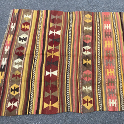 【送料無料】オールドキリム トルコ 手織り ラグ 192x126cm 9枚目の画像