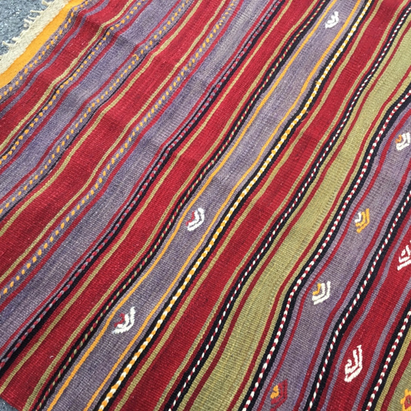 【送料無料】オールドキリム トルコ 手織り ラグ 201x145cm 7枚目の画像