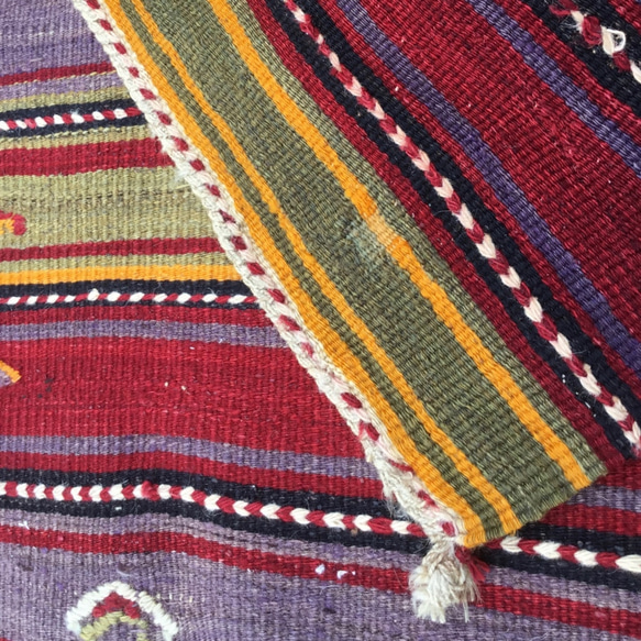 【送料無料】オールドキリム トルコ 手織り ラグ 201x145cm 3枚目の画像