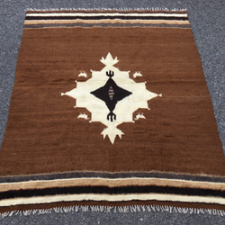 【送料無料】トルコ 手機織り ヴィンテージ 毛布 179x151cm 2枚目の画像