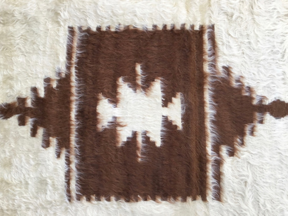 【送料無料】トルコ 手機織り ヴィンテージ毛布 180x146cm 4枚目の画像