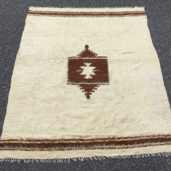 【送料無料】トルコ 手機織り ヴィンテージ毛布 180x146cm 2枚目の画像