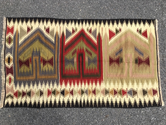 【送料無料】オールドキリム トルコ 手織り ヴィンテージ ラグ 148x86cm 2枚目の画像