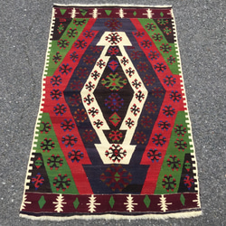 【送料無料】オールドキリム トルコ 手織り ヴィンテージ ラグ 150x92cm 2枚目の画像