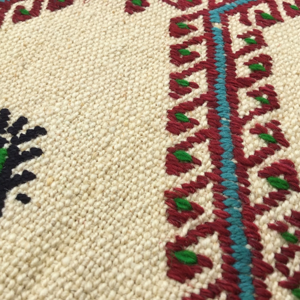 【送料無料】オールドキリム トルコ 手織り ヴィンテージ ラグ 121x112cm 7枚目の画像