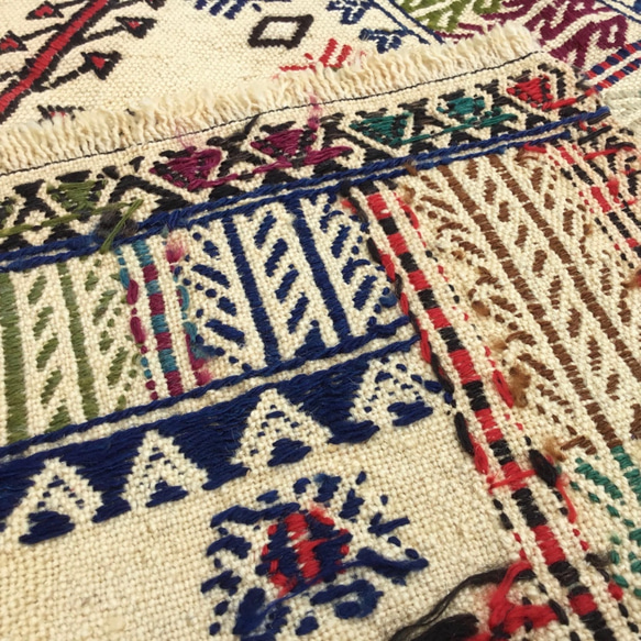 【送料無料】オールドキリム トルコ 手織り ヴィンテージ ラグ 120x72cm 5枚目の画像
