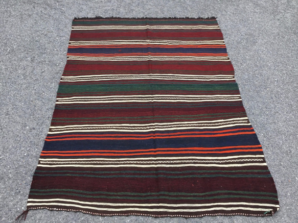 【送料無料】アンティークキリム トルコ 手織り ラグ 235x167cm 2枚目の画像