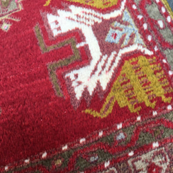 【送料無料】手織りトルコ絨毯 Small Size 92x47cm ヴィンテージ ラグ 4枚目の画像