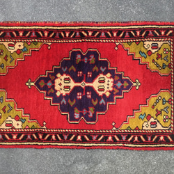 【送料無料】手織りトルコ絨毯 Small Size 92x56cm ヴィンテージ ラグ 2枚目の画像
