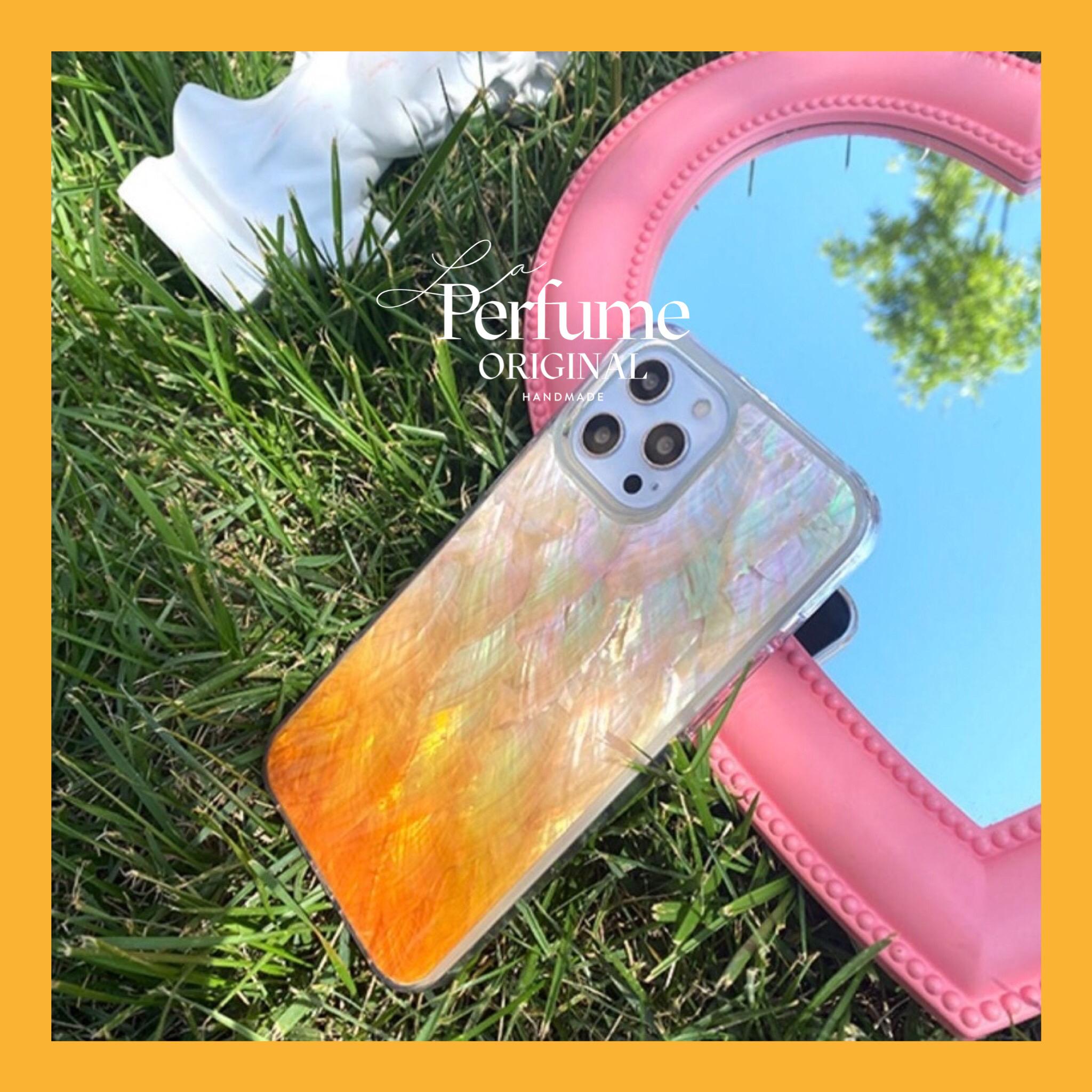 キラキラ天然シェル✨オレンジ系 ナチュラルカラフルグラデーション