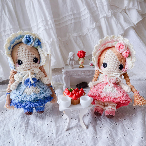 小さなお姫様みたいな着せ替え人形あみぐるどーる＊ボンネットスタイル