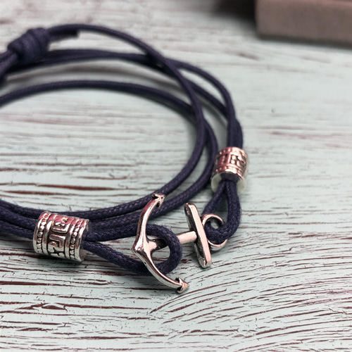 スペシャル！アンティーク！イカリ　アンカー Creema限定【新色】イカリ アンカーブレスレット 紺