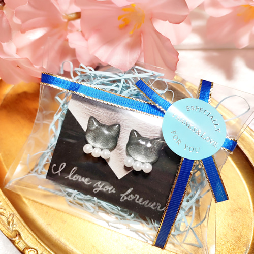 スヤスヤ猫ちゃん in コーヒーカップ ピアス♡サージカル