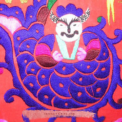 貴州 ミァオ族刺繍 中国 織物アート 100% ステッチ エスニック  ミァオ族 モン族アートワーク#243 2枚目の画像