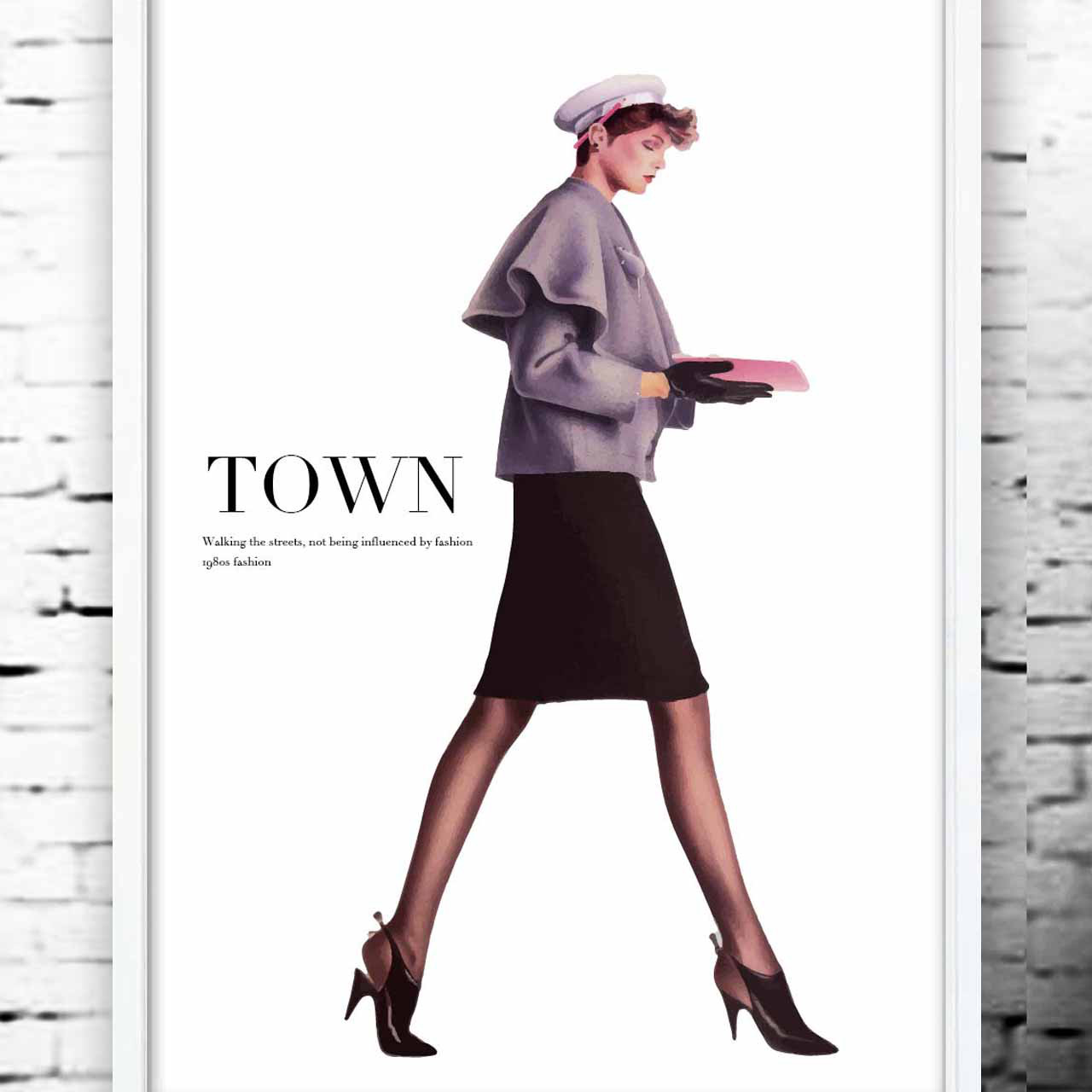 描きましたイラスト TOWN　ファッション　イラスト　ポスター　A4  A3  A2  A1　アートポスター　1344