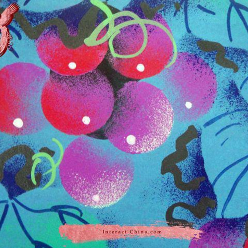 陝西省 農民 ペインティング 中国 当世風 農民絵画 25x25cm