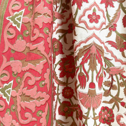 【新作】インド綿ギャザースカート サーモンピンク 4枚目の画像