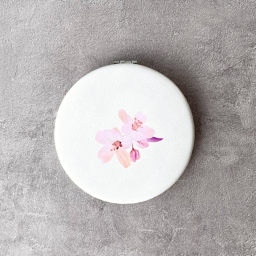 姫林檎 - 折りたたみコンパクトミラー｜草花で彩る、心うるおうアート