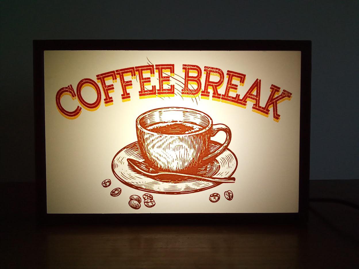 コーヒーブレイク コーヒー カフェ 喫茶店 お家カフェ アメリカンレトロ 看板 置物 雑貨 LEDライトBOXミニ