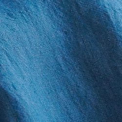 【フレンチリネン/100%】オープンカラー　ゆったりシルエットワンピース　ポケット付き【春夏】ブルー 9枚目の画像