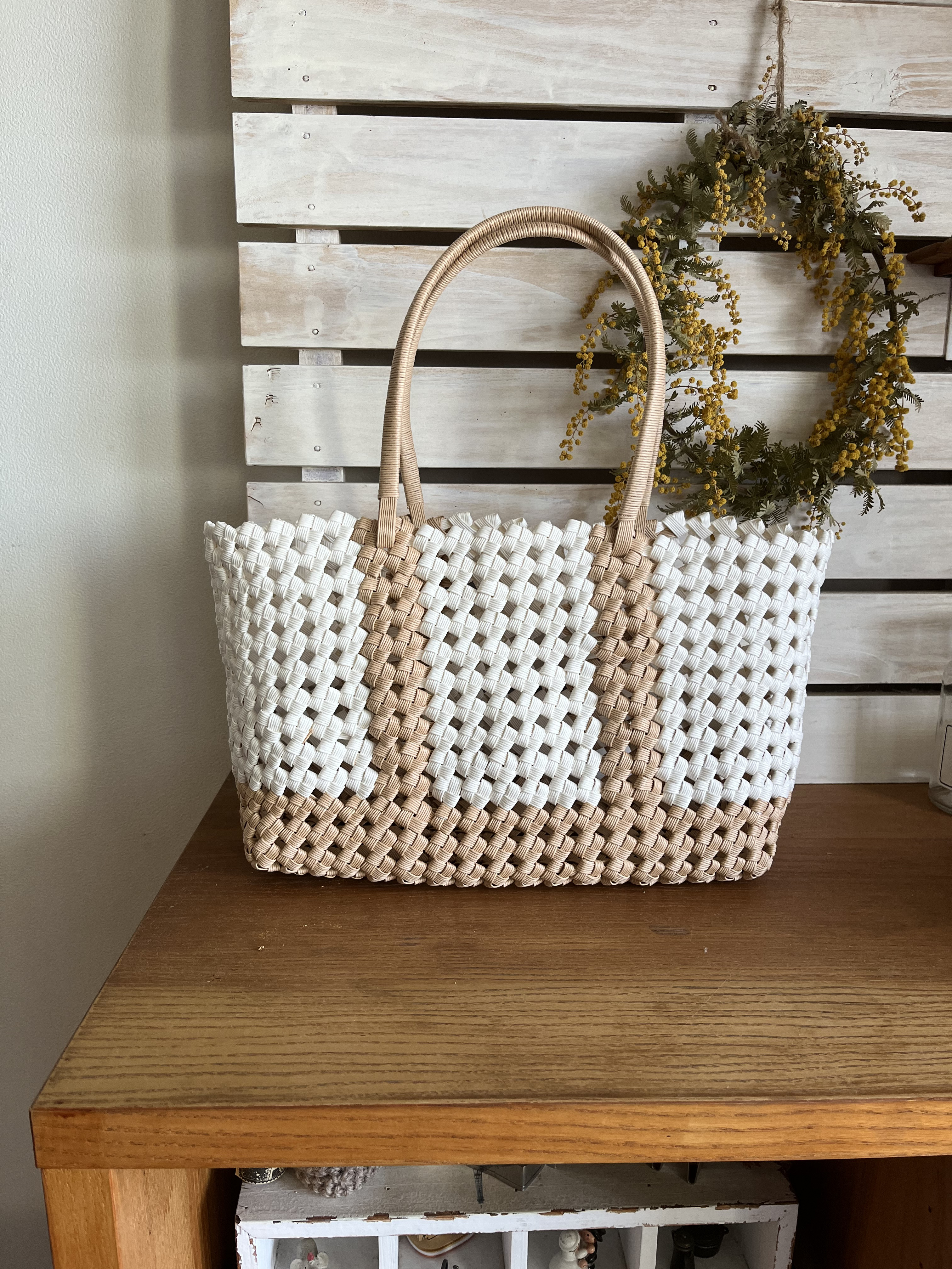 新品•未使用品☆湯布院クラフト かごバッグ