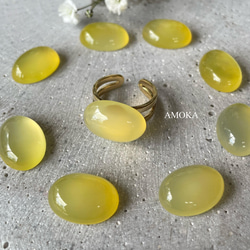 淡い黄色のyellowagate リング 8枚目の画像