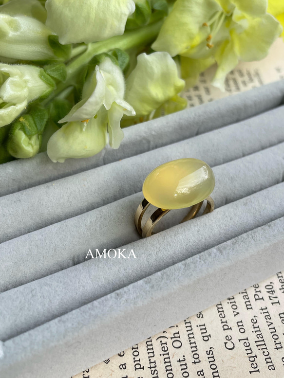 淡い黄色のyellowagate リング 18枚目の画像