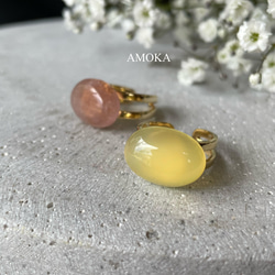 淡い黄色のyellowagate リング 13枚目の画像