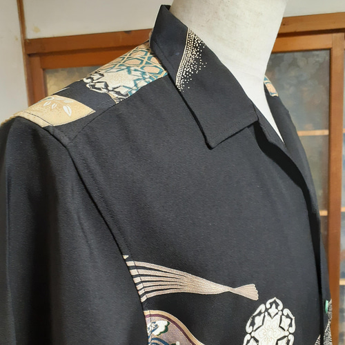 オールノット 着物 リメイク アロハシャツ メンズ ハンドメイド 着物